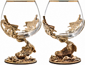 Подарочный набор из 2-х бокалов для коньяка "Окунь" и "Лещ"