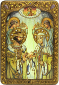 Подарочная икона "Святые благоверные князь Петр и княгиня Феврония, Муромские чудотворцы"