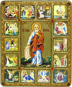 Подарочная икона "Пророк Илия Фесфитянин" с житийными сценами
