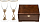 Подарочный набор из 2-х бокалов для вина (шампанского) "Романтик" в деревянной шкатулке