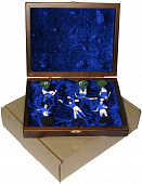 Набор миниатюр "Футбол" в деревянном ларце (сине-белая форма)