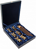 Комплект из 6 стопок-перевертышей и охотничьего ножа в подарочном коробе Premium