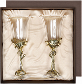 Набор из 2-х бокалов для вина (шампанского) "Роза" в подарочной упаковке